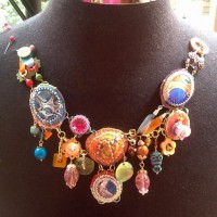 mix media necklace - the process