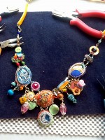 mix media necklace - the process