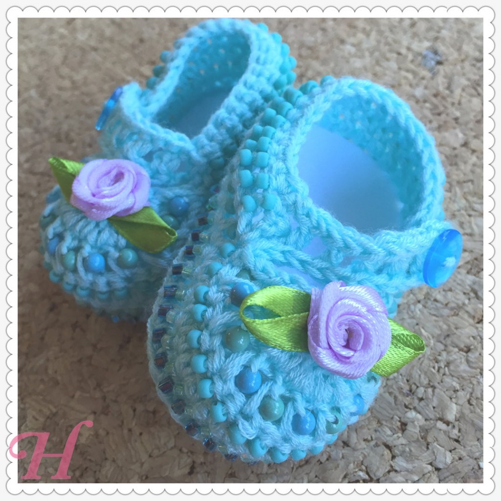 z. Crochet Baby Shoes - Baby Blues CH0375 ・ClearlyHelena