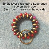 Beaded Superduo Circles ・ClearlyHelena